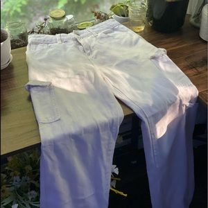 Wide white jeans